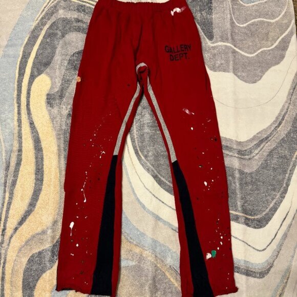 Gallery Dept Painted Flare Sweatpants Red Size Large - Picture 1 of 3